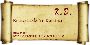 Krisztián Dorina névjegykártya